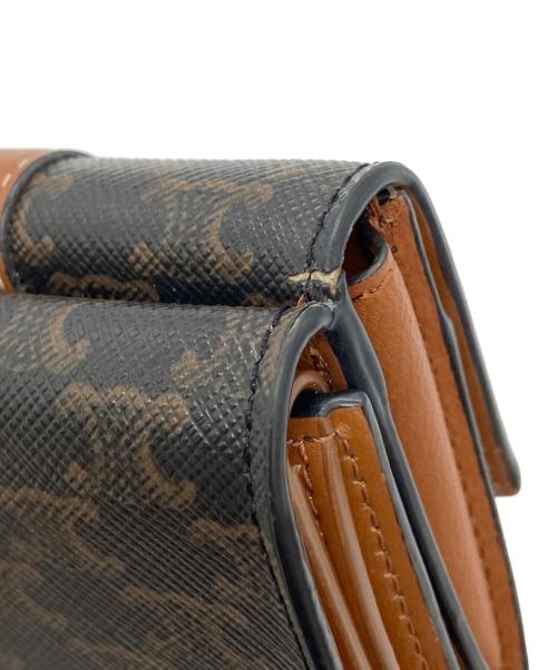 CELINE（セリーヌ）CELINE (セリーヌ) スモールトリフォールドコンパクトウォレット ブラウンの古着・服飾アイテム