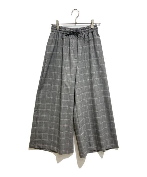 WEEKEND Max Mara（ウィークエンド マックスマーラ）Weekend Max Mara (ウィークエンド マックスマーラ) チェックワイドパンツ グレー サイズ:36の古着・服飾アイテム