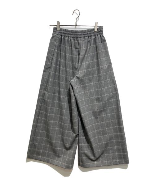 WEEKEND Max Mara（ウィークエンド マックスマーラ）Weekend Max Mara (ウィークエンド マックスマーラ) チェックワイドパンツ グレー サイズ:36の古着・服飾アイテム