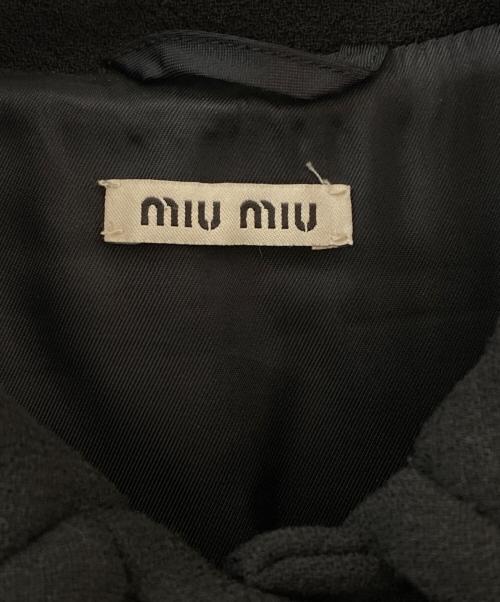 MIU MIU（ミュウミュウ）MIU MIU (ミュウミュウ) 丸襟ステンカラーコート ブラック サイズ:36の古着・服飾アイテム