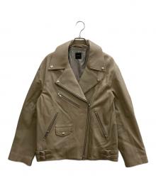 Spick and Span（スピック＆スパン）の古着「レザーライダースジャケット」｜ベージュ