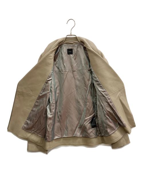 Spick and Span（スピック＆スパン）Spick and Span (スピック＆スパン) レザーライダースジャケット ベージュ サイズ:38の古着・服飾アイテム