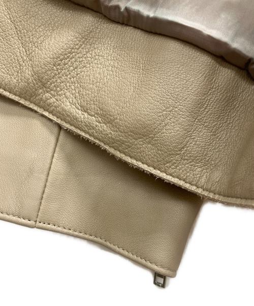 Spick and Span（スピック＆スパン）Spick and Span (スピック＆スパン) レザーライダースジャケット ベージュ サイズ:38の古着・服飾アイテム