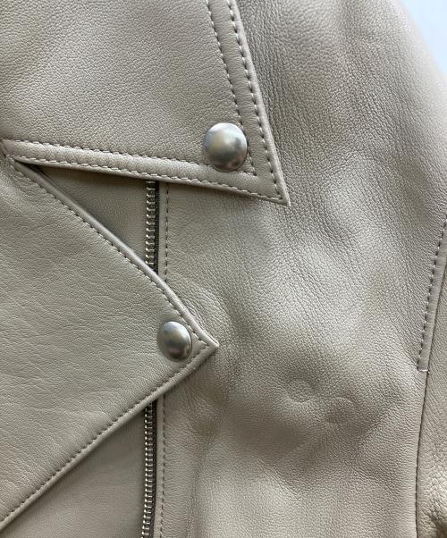 Spick and Span（スピック＆スパン）Spick and Span (スピック＆スパン) レザーライダースジャケット ベージュ サイズ:38の古着・服飾アイテム