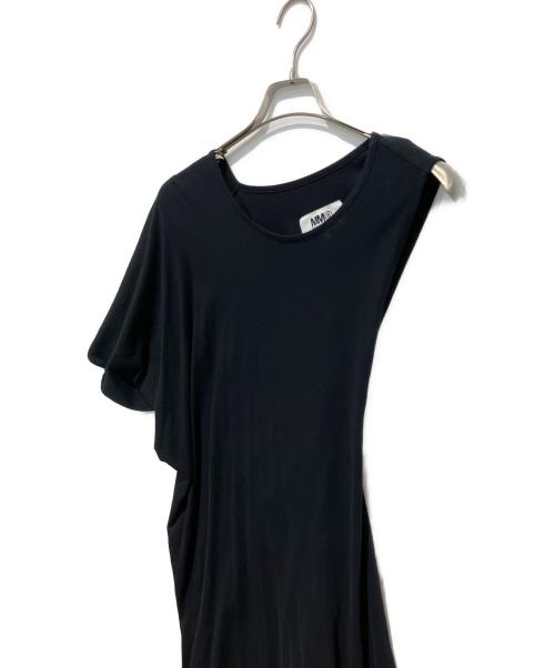 MM6 Maison Margiela（エムエムシックスメゾンマルジェラ）MM6 Maison Margiela (エムエムシックスメゾンマルジェラ) アシンメトリーワンピース ブラック サイズ:Sの古着・服飾アイテム