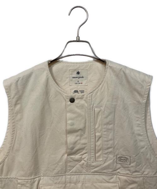 Snow peak（スノーピーク）Snow peak (スノーピーク) アウトドアウェア(タキビキャンバスベスト) アイボリー サイズ:SIZE Mの古着・服飾アイテム