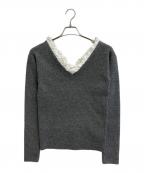 CLANEクラネ）の古着「2WAY FRILL V NECK KNIT TOPS」｜グレー