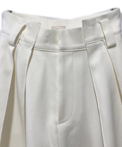 cygne（シーニュ）cygne (シーニュ) ハイウエストタックワイドパンツ Lara ホワイト サイズ:SIZE 0の古着・服飾アイテム