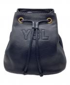 Yves Saint Laurentイヴサンローラン）の古着「ロゴ巾着ショルダーバッグ」｜ネイビー