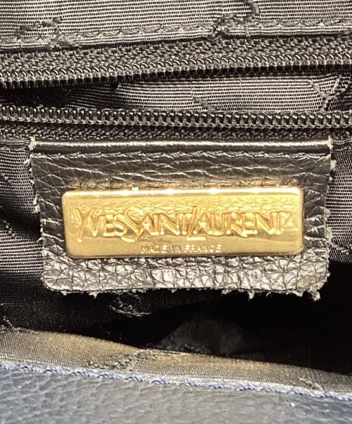 Yves Saint Laurent（イヴサンローラン）Yves Saint Laurent (イヴサンローラン) ロゴ巾着ショルダーバッグ ネイビーの古着・服飾アイテム
