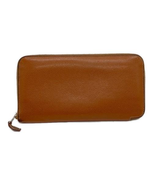 HERMES（エルメス）HERMES (エルメス) アザップ ロング シルクイン ラウンドファスナーウォレット ブラウンの古着・服飾アイテム