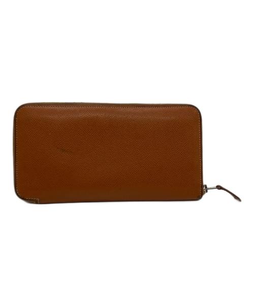HERMES（エルメス）HERMES (エルメス) アザップ ロング シルクイン ラウンドファスナーウォレット ブラウンの古着・服飾アイテム