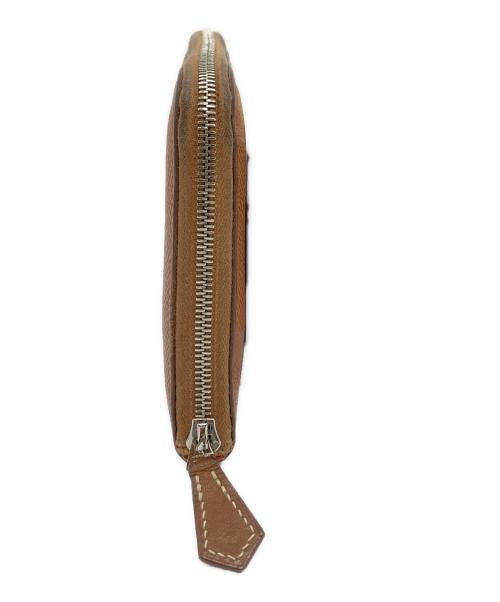 HERMES（エルメス）HERMES (エルメス) アザップ ロング シルクイン ラウンドファスナーウォレット ブラウンの古着・服飾アイテム