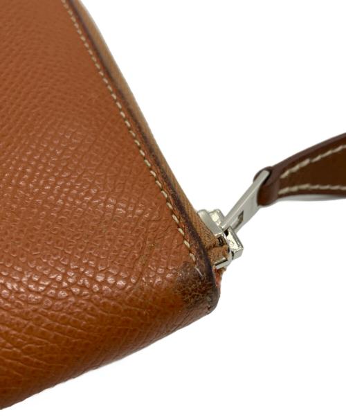 HERMES（エルメス）HERMES (エルメス) アザップ ロング シルクイン ラウンドファスナーウォレット ブラウンの古着・服飾アイテム
