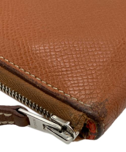 HERMES（エルメス）HERMES (エルメス) アザップ ロング シルクイン ラウンドファスナーウォレット ブラウンの古着・服飾アイテム