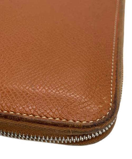 HERMES（エルメス）HERMES (エルメス) アザップ ロング シルクイン ラウンドファスナーウォレット ブラウンの古着・服飾アイテム