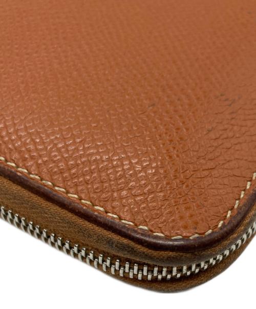 HERMES（エルメス）HERMES (エルメス) アザップ ロング シルクイン ラウンドファスナーウォレット ブラウンの古着・服飾アイテム