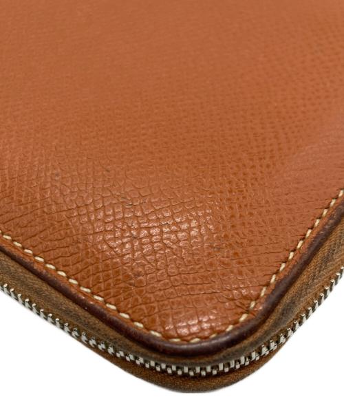 HERMES（エルメス）HERMES (エルメス) アザップ ロング シルクイン ラウンドファスナーウォレット ブラウンの古着・服飾アイテム