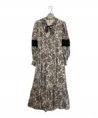 HER LIP TOハーリップトゥ）の古着「Winter Floral Long-sleeve Dress」｜ベージュ