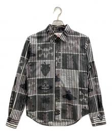 Vivienne Westwood man（ヴィヴィアン ウェストウッド マン）の古着「スカルプリントシャツ」｜グレー