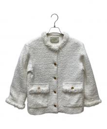 UNITED ARROWS（ユナイテッドアローズ）の古着「ファンシーツイードノーカラージャケット」｜ホワイト