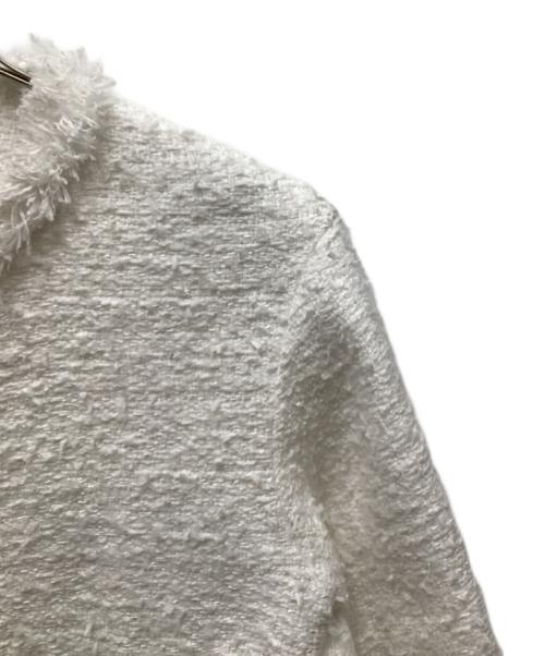 UNITED ARROWS（ユナイテッドアローズ）UNITED ARROWS (ユナイテッドアローズ) ファンシーツイードノーカラージャケット ホワイト サイズ:36の古着・服飾アイテム