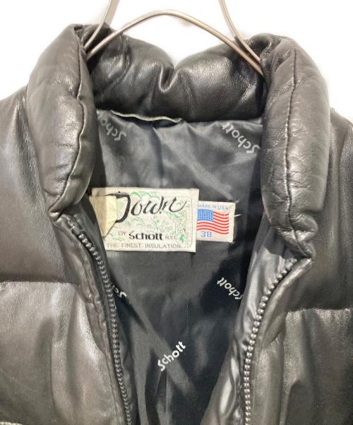 Schott（ショット）Schott (ショット) レザーダウンジャケット ブラック サイズ:38の古着・服飾アイテム
