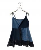 saharaサハラ）の古着「Patchwork Circular Top」｜ネイビー