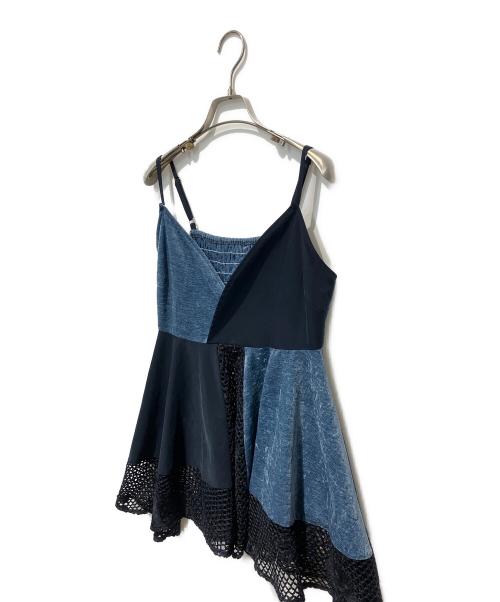 sahara（サハラ）sahara (サハラ) Patchwork Circular Top ネイビー サイズ:Freeの古着・服飾アイテム