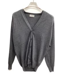 JOHN SMEDLEY（ジョンスメドレー）の古着「Vネックカーディガン」｜チャコールグレー