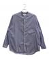 Graphpaper（グラフペーパー）の古着「Broad Stripe L/S Oversized Band Collar Shirt」｜ブルー