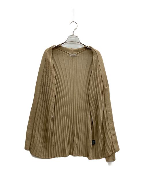 Conte（コンテ）conte (コンテ) ワイドリブ Vネックカーディガン ベージュ サイズ:Freeの古着・服飾アイテム