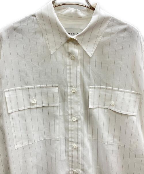 DEPAREILLE（デパリエ）DEPAREILLE (デパリエ) シアーストライプCPOシャツ ホワイト サイズ:38の古着・服飾アイテム