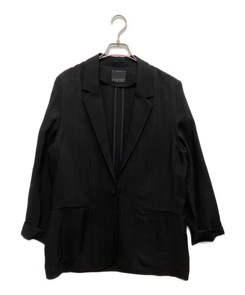 Conte（コンテ）Conte (コンテ) ツイル 1ボタン テーラード ジャケット ブラック サイズ:なしの古着・服飾アイテム
