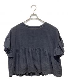 nest Robe（ネストローブ）の古着「リネンラッフル袖2wayブラウス」｜グレー