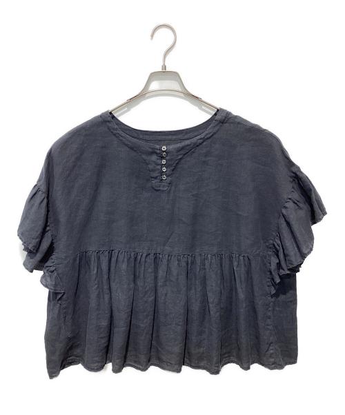 nest Robe（ネストローブ）nest Robe (ネストローブ) リネンラッフル袖2wayブラウス グレー サイズ:Freeの古着・服飾アイテム