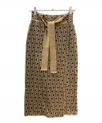 TANタン）の古着「CARVE WRAP SKIRT」｜ベージュ