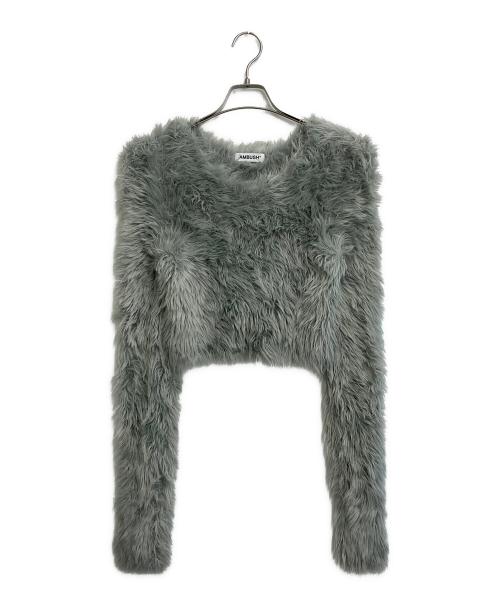 AMBUSH（アンブッシュ）AMBUSH (アンブッシュ) FUR CROPPED TURTLENECK グレー サイズ:SIZE XSの古着・服飾アイテム