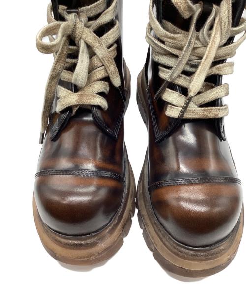THEWOLF GLOBAL（ザ ウルフ グローバル）THEWOLF GLOBAL (ザ ウルフ グローバル) TANKER WOLF COMBAT BOOT ブラウン サイズ:40の古着・服飾アイテム