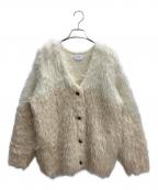 CLANEクラネ）の古着「BI COLOR SHAGGY KNIT CARDIGAN」｜ベージュ