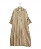 CLOTH&CROSSクロスアンドクロス）の古着「リネンシャンブレー スキッパーワンピース」｜ベージュ