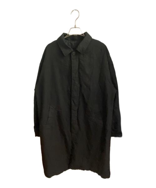 COMME des GARCONS HOMME（コムデギャルソン オム）COMME des GARCONS HOMME (コムデギャルソン オム) エステルツイル製品染めコート ブラック サイズ:XSの古着・服飾アイテム