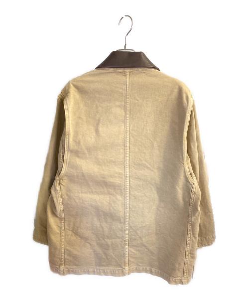 AURALEE（オーラリー）AURALEE (オーラリー) ORGANIC COTTON DUCK BLOUSON ベージュ×ブラウンの古着・服飾アイテム
