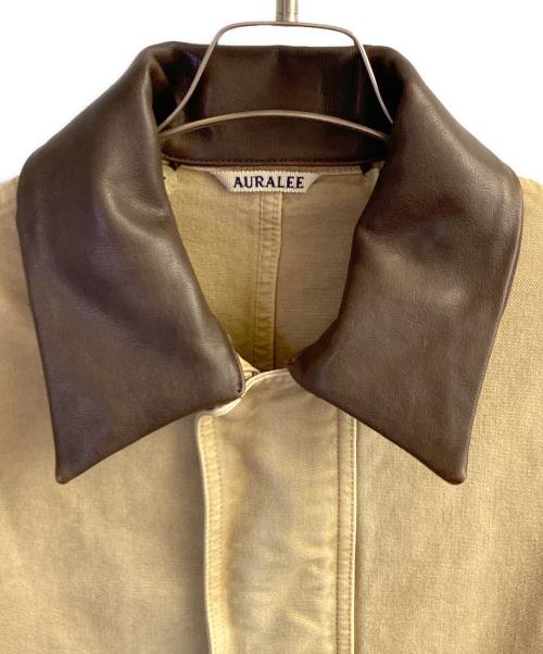 AURALEE（オーラリー）AURALEE (オーラリー) ORGANIC COTTON DUCK BLOUSON ベージュ×ブラウンの古着・服飾アイテム