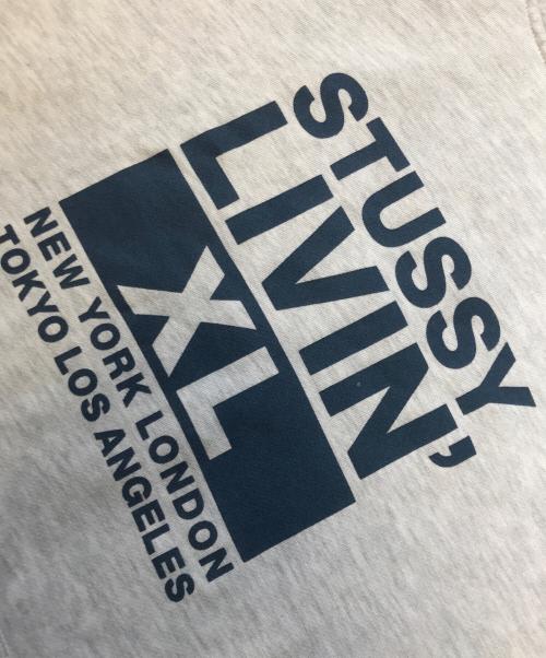 stussy（ステューシー）stussy (ステューシー) STUSSY LIVINプリントパーカー グレー サイズ:XLargeの古着・服飾アイテム