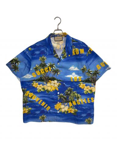 美品 GUCCI GGロゴ ボウリングシャツ ポロシャツ コットン メンズ 中古・古着通販】GUCCI (グッチ) ココナッツ柄 ボウリングシャツ