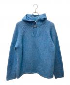 NKNITンニット）の古着「camel mix hooded KNIT」｜ブルー