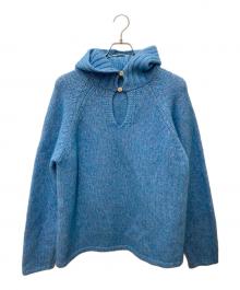 NKNIT（ンニット）の古着「camel mix hooded KNIT」｜ブルー