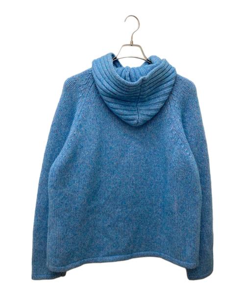 NKNIT（ンニット）NKNIT (ンニット) camel mix hooded KNIT ブルー サイズ:表記なしの古着・服飾アイテム