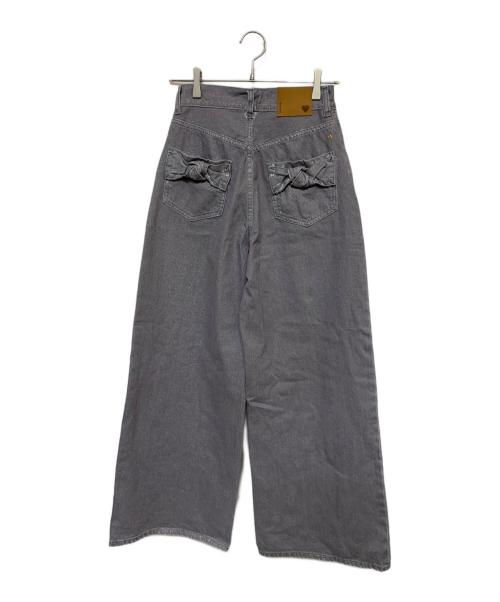 MUVEIL（ミュベール）MUVEIL (ミュベール) シルバー箔デニムパンツ グレー サイズ:38 未使用品の古着・服飾アイテム